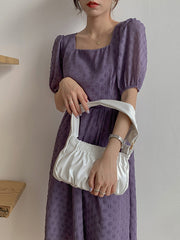 Fashion Solid Pleats Shoulder Bag