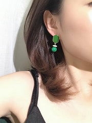Cute Cartoon Printed Asymmetric Earrings