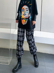 Women Plaid Loose Casual Pants