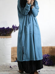 Casual Linen Cotton Manual strike Long Robe