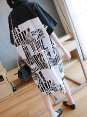 Original Printed Round-Neck Shirt Dress