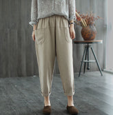 Ramie Cotton Loose Solid Pant