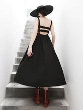 Solid Sleeveless Backless A-Line Dress