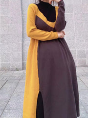 Fashion Matching Color Casual Dress