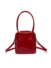 Patent Leather Retro Simple Single Shoulder Small Square Bag