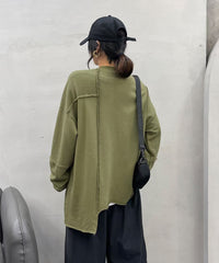 Rough Stitching Irregular Loose Hoodie