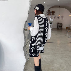 Knitted Vest With Casual Shorts Suit