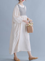 Loose Splicing Embroidered Dress