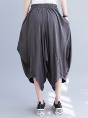 Loose Solid Color Wide Leg Casual Pants