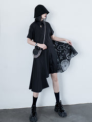 Original Irregularity Split-Joint Printed Dress