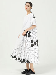 Loose Polka-Dot Split-Joint Long Dress