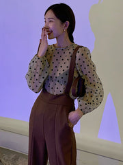 Strap Solid Color High Waist Split Pants