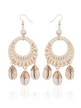 Shell Hollow Rattan copper wire Earring Accessories
