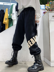 Winter New Large Size Beamed Color Harem Pants Plus Velvet Thickened Trousers