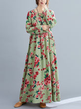 Women Pastoral Floral Print Dress