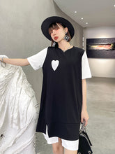 Stitching Contrast Color Split Loose Dress