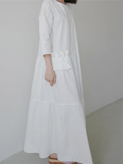 Loose Falbala Split-Joint Long Dress