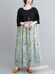 Original Floral Round-Neck Dress