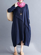 Casual Split-joint Cropped Long Sleeve Dress