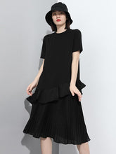 Black Cropped Pleated Dress