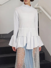 New Split-joint Cropped Knitting Tops
