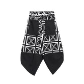 Irregular Design Casual Printed High-Waist Pants