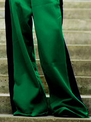 Loose Wide Leg Contrast Color Casual Pants Bottoms