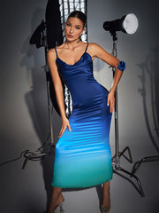 Sedona Plunge Gradient Maxi Dress