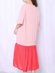 Fashion Round-Neck Split-Joint Dress