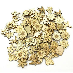 Burlywood Flower&Leaves Pattern Buttons