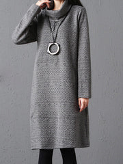 Women Slim High Neck Slim Dress