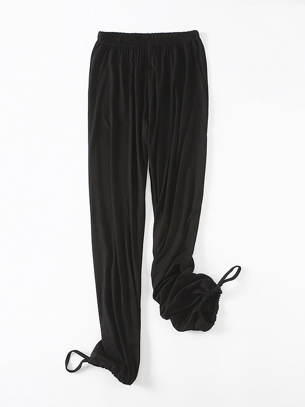 Comfortable Drawstring Elasticity Solid Pants