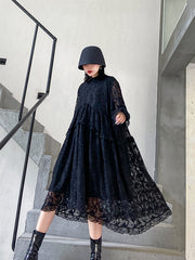 Women Long Sleeve Lace Dress