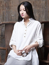National Style Stand Collar Linen Shirt