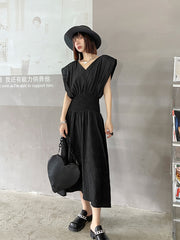 Loose Waisted Solid Sleeveless Maxi Dress