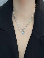 Retro Polished Niche Heart Necklace