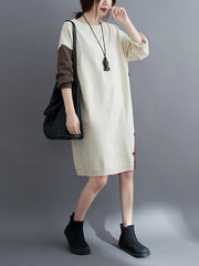 Women Stitching Loose Casual Dress