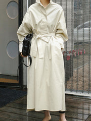 Casual Loose Bow Tie Blouse Dress