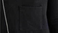 Women High Collar Color Matching Casual Bottoming Dress