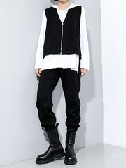 Women Solid Color Personality Two-Piece Suit