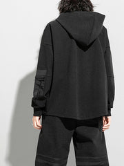 Loose Zipper Split-Joint Hooded Sweatshirt