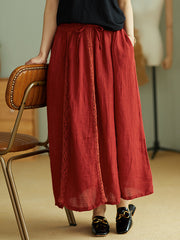 Loose Retro Solid Hollow A-Line Skirt