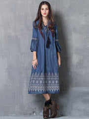 Vintage Oversize Embroidery Dress