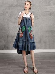Original Irregularity Denim Suspender Dress