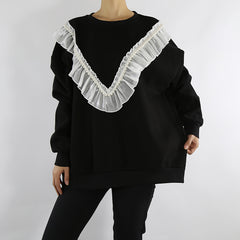 Casual Fashion Patchwork Flounces Loose Top