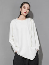 Loose Solid Color Cropped Zipper T-Shirt