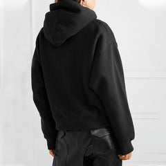 Women Strapless Hooded Plus Fleece Sweatshirt