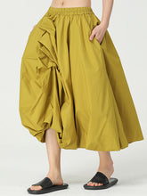 Solid Color Irregular Flower Bud Skirt