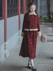 Retro Oriental Charm Tang Suit Retro Print Top
