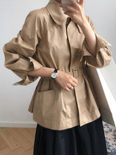 Solid Short Belt Outwear